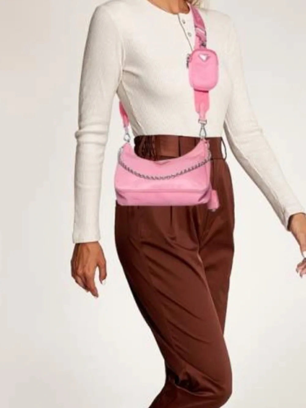 Prada Pink Nylon Re-Edition 2005 Shoulder Bag